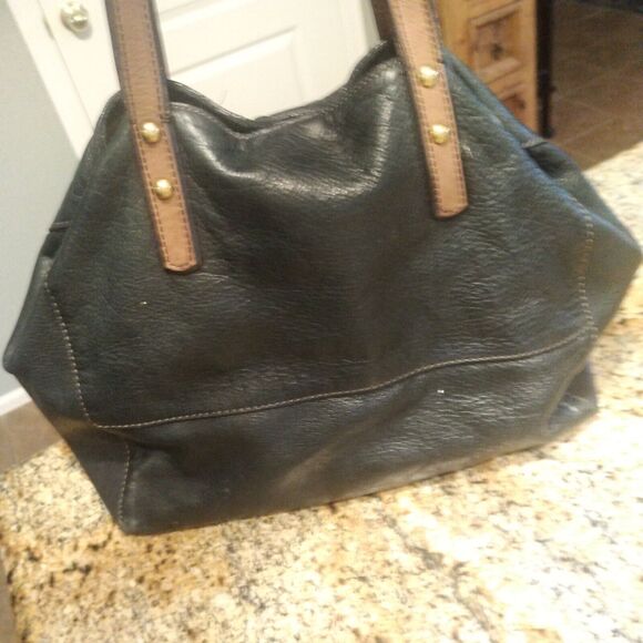 Fossil Black and Brown Pebble Leather Women's Tote Shoulder Bag - Picture 8 of 16